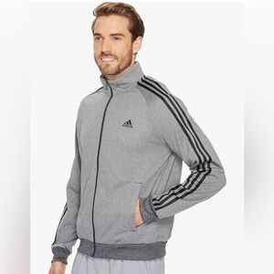 Men’s adidas Tricot Track Jacket Gray Black Stripes Recycled Polyester XL